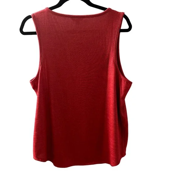 Banana Republic Women's Red Shimmery Sleeveless Tank Top Size XL - Picture 2 of 8